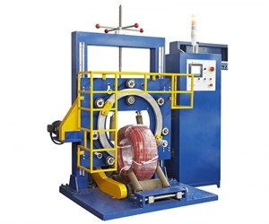 Pipe coil wrapping machine