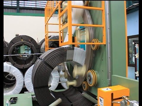 Steel wire coil wrapping machine and packing machine