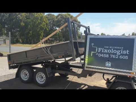 Non hydraulic winch cable tipper tri axle dump trailer