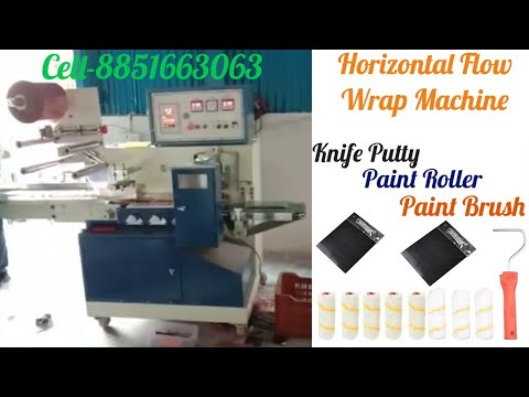 Paint Roller, Wall Putty Knives , Paint Brush Packing Machine / Horizontal Flow Wrap Machine