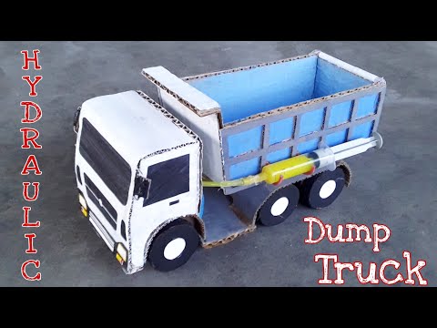 How to make powerful Hydraulic truck from cardboard easy | Powerful hydraulic dump truck