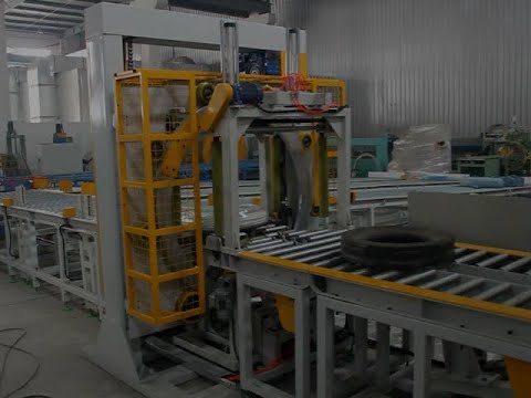 Automatic horizontal tyre stretch wrapper packing line | FHOPE