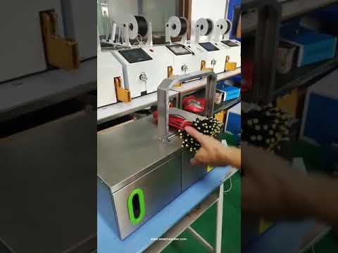 Clear belt cable strapping sealing packing machine testing video