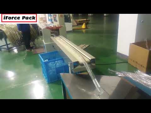Automatic long tube hose film wrapping sealing packing machine packing video
