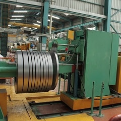 Vertical coil packaging line